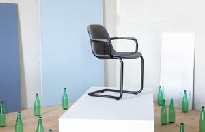 Modrá plastová konferenční židle ZUIVER THIRSTY s područkami