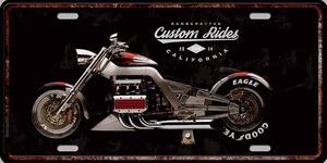 Ceduľa značka Custom Rides California 30,5cm x 15,5cm Plechová tabuľa