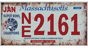 Ceduľa značka Massachusetts 30,5cm x 15,5cm Plechová tabuľa