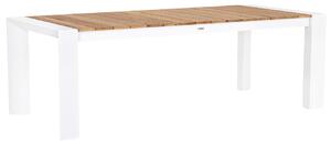 Bílý teakový zahradní rozkládací stůl Bizzotto Cameron 228/294 x 100 cm