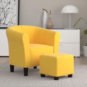 Křeslo se stoličkou žluté textil