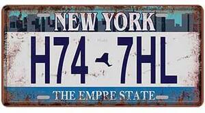 Ceduľa značka New York 30,5cm x 15,5cm Plechová tabuľa