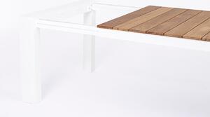 Bílý teakový zahradní rozkládací stůl Bizzotto Cameron 253/319/384 x 110 cm