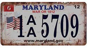 Ceduľa značka Maryland 30,5cm x 15,5cm Plechová tabuľa