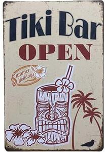 Ceduľa Tiki Bar Open 30cm x 20cm Plechová tabuľa