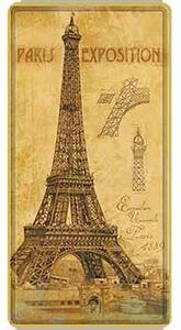 Ceduľa značka Paris Exposition - Pariž 30,5cm x 15,5cm Plechová tabuľa