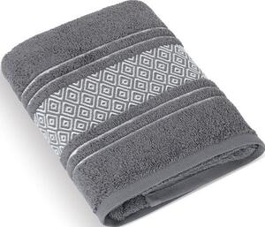 Froté ručník Mozaika 550 g/m2 - tmavě šedá (rozměr: 50 x 100 cm)