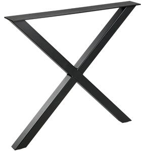 Hoorns Černá kovová podnož Alfons do tvaru X