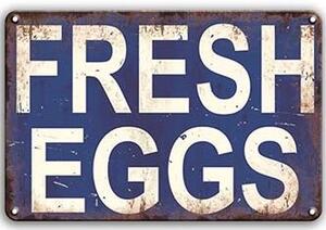 Ceduľa Fresh Eggs 30cm x 20cm Plechová tabuľa