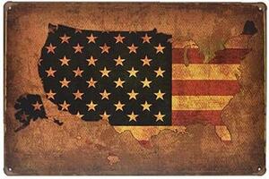Ceduľa USA vlajka 30cm x 20cm Plechová tabuľa