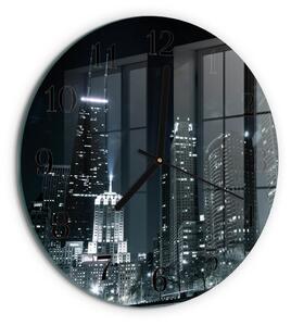 Skleněné nástěnné hodiny Město zsoc-fi30-00176418
