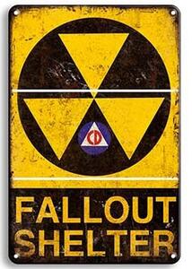 Ceduľa Fallout Shelter - Vintage style 30cm x 20cm Plechová tabuľa