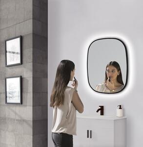 Sapho SHARON LED podsvícené zrcadlo 80x70cm, černá mat E28903CI