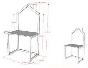 Bílý borovicový psací stůl Vipack Dallas 80 x 50 cm