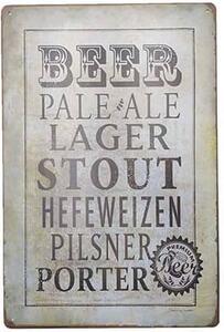 Ceduľa Beer Pale Ale Lager Stout Vintage style 30cm x 20cm Plechová tabuľa
