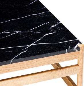 Černý mramorový konferenční stolek Hübsch Raw 80 x 80 cm