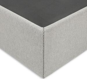 Světle šedá látková postel Kave Home Matters 140 x 190 cm