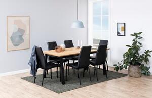 Scandi Černá koženková jídelní židle Oliver