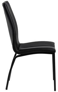 Scandi Černá koženková jídelní židle Oliver