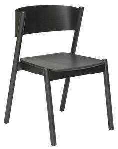 Černá dubová jídelní židle Hübsch Oblique