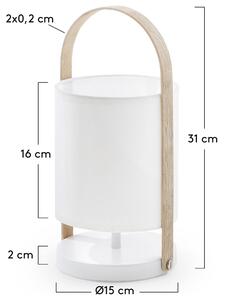 OnaDnes -20% Bílá bavlněná stolní lampa Kave Home Zayma