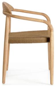 Dřevěná jídelní židle Kave Home Nina s hnědým výpletem
