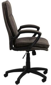 Scandi Antracitová koženková kancelářská židle Brandy
