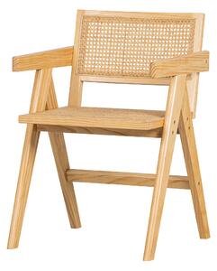 WOOOD Dřevěná židle GUNN s ratanem světlá 373499-N