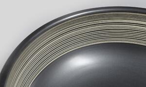Sapho PRIORI keramické umyvadlo, průměr 41 cm, 15 cm, černá s bílým vzorem PI025