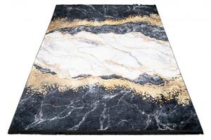 Makro Abra Kusový koberec pratelný TOSCANA 21150 Abstraktní Kámen pogumovaný šedý krémový zlatý Rozměr: 200x300 cm