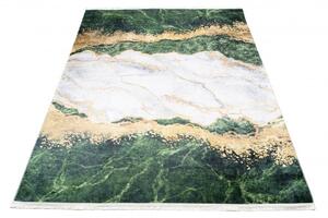 Makro Abra Kusový koberec pratelný TOSCANA 21151 Abstraktní Mramor pogumovaný zelený krémový Rozměr: 200x300 cm
