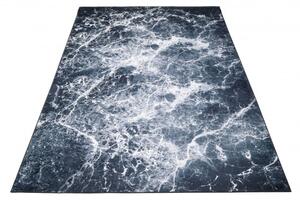 Makro Abra Kusový koberec pratelný TOSCANA 21021 Abstraktní pogumovaný antracitový Rozměr: 80x150 cm