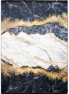 Makro Abra Kusový koberec pratelný TOSCANA 21150 Abstraktní Kámen pogumovaný šedý krémový zlatý Rozměr: 80x150 cm