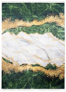 Makro Abra Kusový koberec pratelný TOSCANA 21151 Abstraktní Mramor pogumovaný zelený krémový Rozměr: 80x150 cm