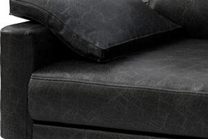 Černá vintage dvoumístná kožená pohovka MESONICA Musso 173 cm