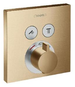 Hansgrohe Shower Select - Termostatická baterie pod omítku pro 2 spotřebiče, kartáčovaný bronz 15763140