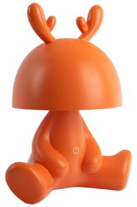 Present time Oranžová plastová dětská LED lampa Fawn 27 cm