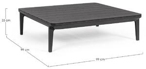 Černý hliníkový zahradní konferenční stolek Bizzotto Matrix 99 x 99 cm