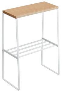 Bílý kovový odkládací stolek Yamazaki Tosca 42 x 22 cm