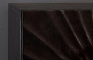 Moebel Living Černá masivní dřevěná komoda Remus 100 x 38 cm