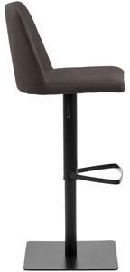 Scandi Hnědo šedá látková barová židle Avanda 52-78,5 cm