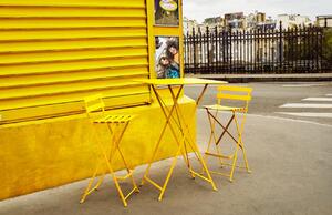 Žlutý kovový skládací bistro stůl Fermob Bistro 71 x 71 cm