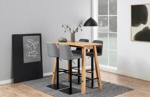 Scandi Hnědo šedá látková barová židle Avanda 52-78,5 cm