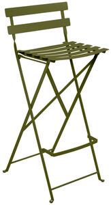 Zelená kovová skládací barová židle Fermob Bistro - odstín pesto