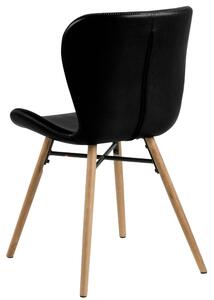 Scandi Vintage černá koženková jídelní židle Matylda