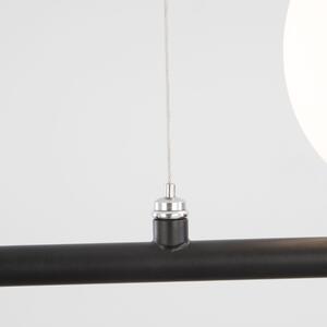 Černobílé skleněné závěsné světlo Nova Luce Impero 100 cm