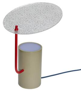 Khaki skleněná stolní LED lampa Hübsch Disc