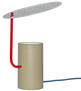 Khaki skleněná stolní LED lampa Hübsch Disc