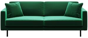 Tmavě zelená třímístná sametová pohovka MESONICA Kobo 207 cm