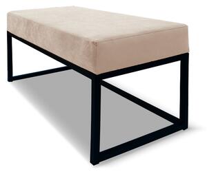 Lavička EMLI 80 cm v loftovém stylu - béžová
